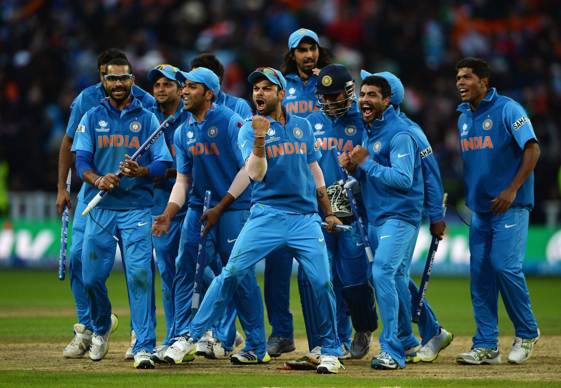 Virat Kohli, Rohit Sharma and Ravindra Jadeja were part of India's 2013 Champions Trophy-winning side. [P/C: Getty[